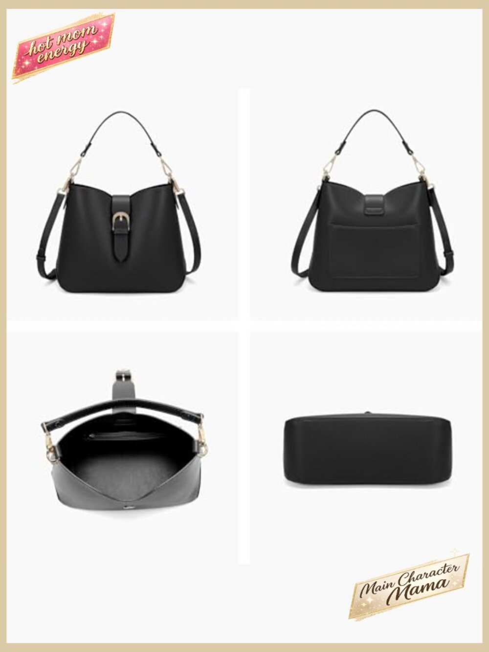 Crossbody Bucket Bag Retro Leather Shoulder Handbag Adjustable Strap - Picture 6 of 6